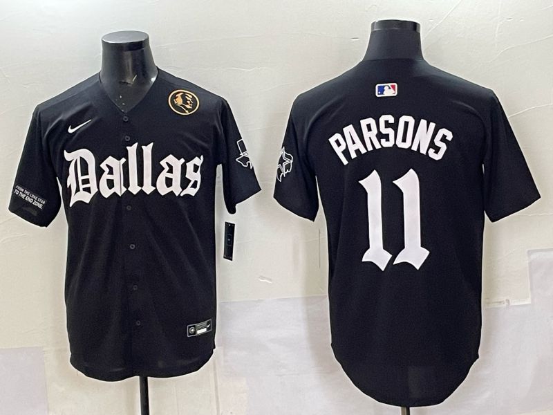 Men 2025 Nike Dallas Cowboys #11 Parsons Black 5th generation Joint Name Limited NFL Jersey 015